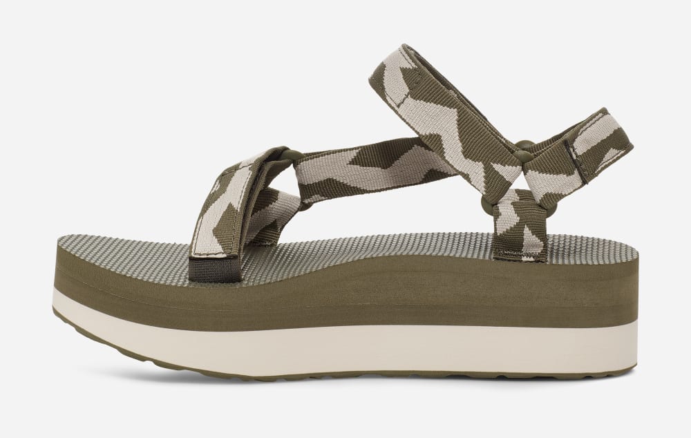 Olive Teva Flatform Universal Men's Platform Sandals | Ireland-9371