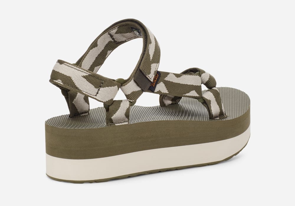 Olive Teva Flatform Universal Men's Platform Sandals | Ireland-9371