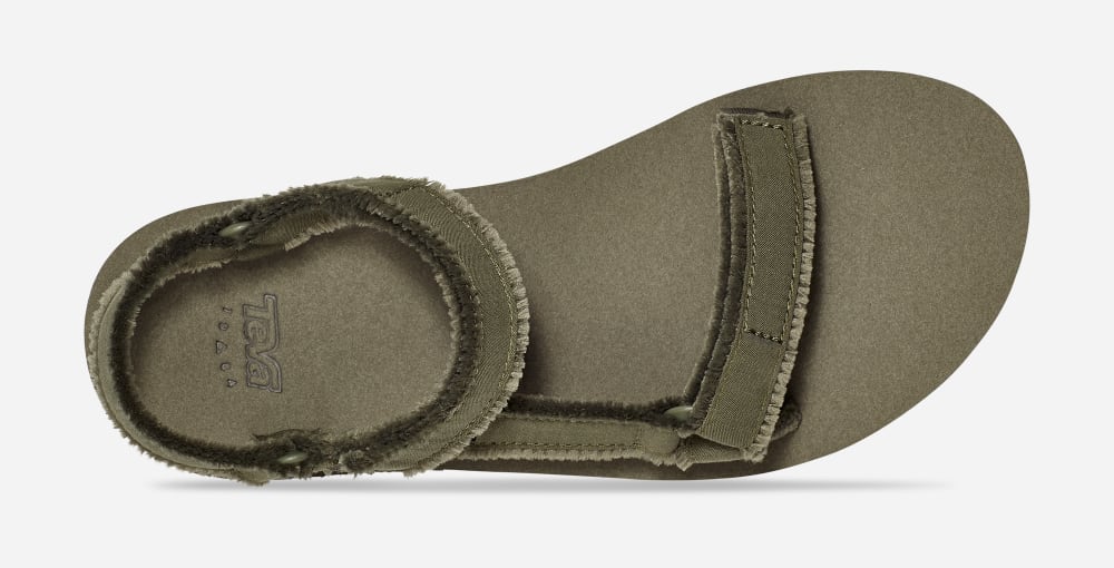 Olive Teva Midform Universal Canvas Men's Platform Sandals | Ireland-3470