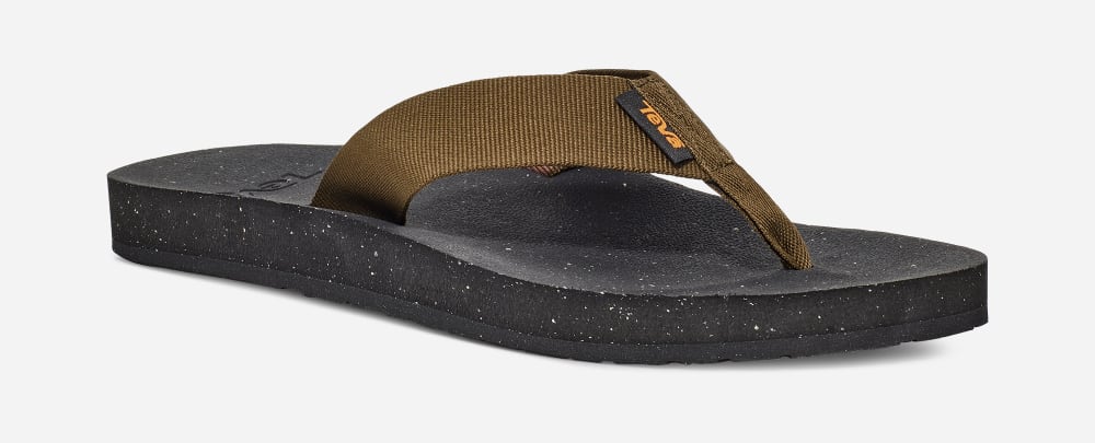 Olive Teva Reflip Men's Flip Flops | Ireland-9850