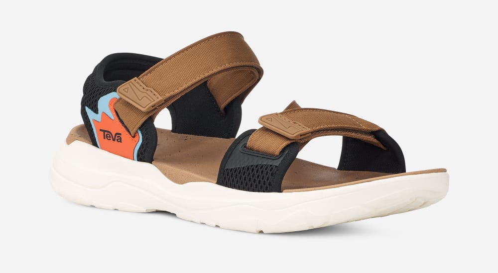 Orange Brown / Black Teva Zymic Men's Sandals | Ireland-7184