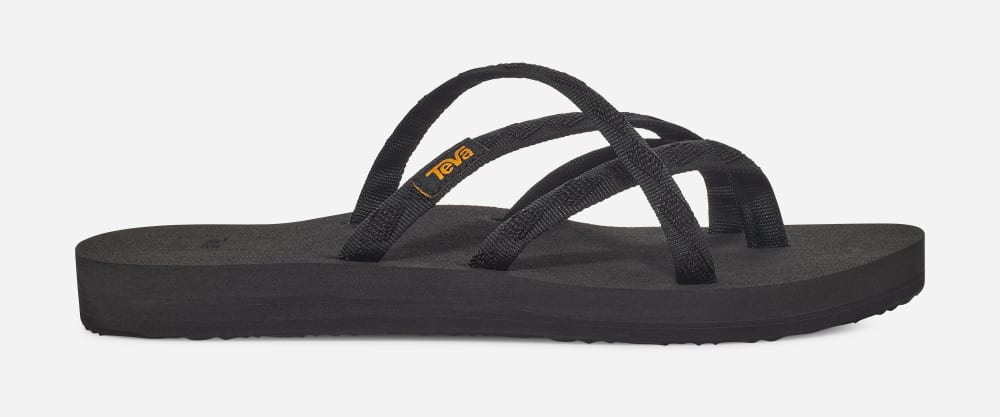 Black Black Teva Olowahu Women's Flip Flops | Ireland-3012