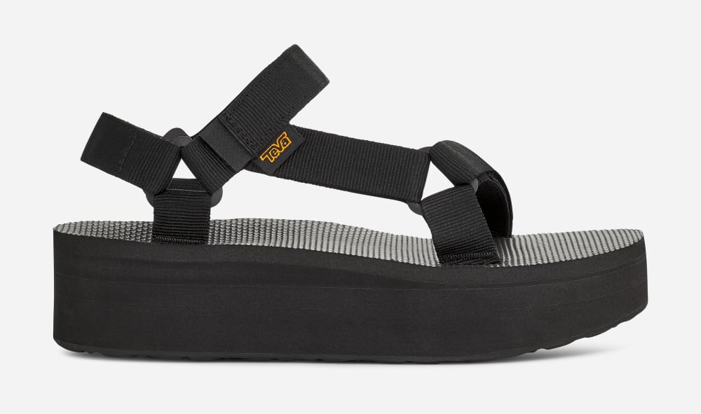 Black Teva Flatform Universal Men's Platform Sandals | Ireland-1826