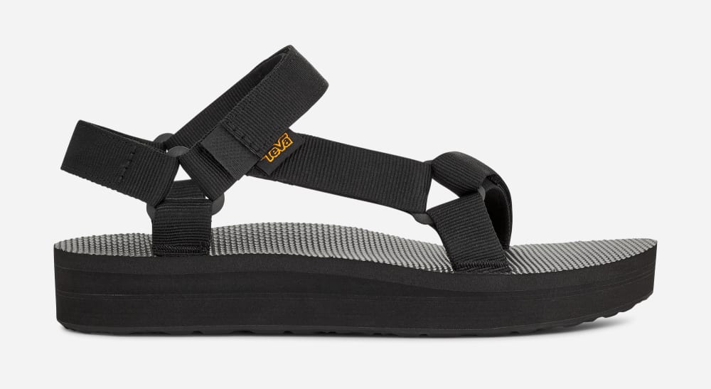 Black Teva Midform Universal Men's Platform Sandals | Ireland-3198