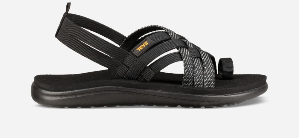 Black Teva Voya Strappy Women's Sandals | Ireland-6087