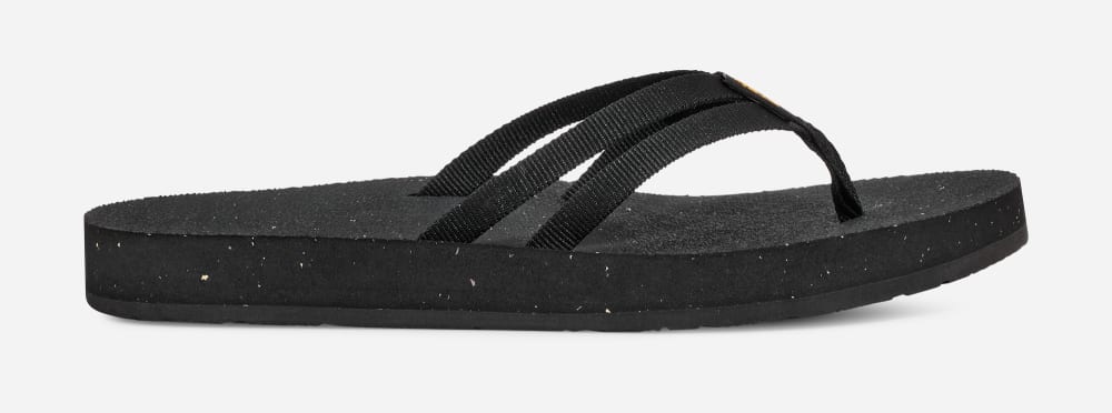 Black Teva W Reflip Strappy Women's Flip Flops | Ireland-6439