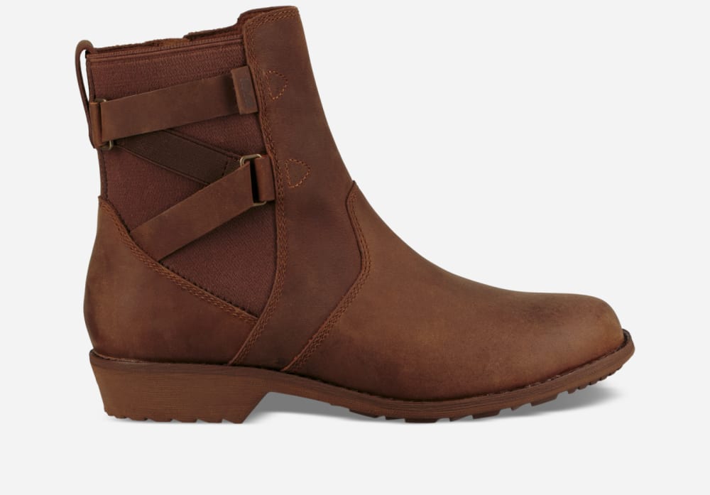 Brown Teva Ellery Ankle Waterproof Women's Boots | Ireland-1365