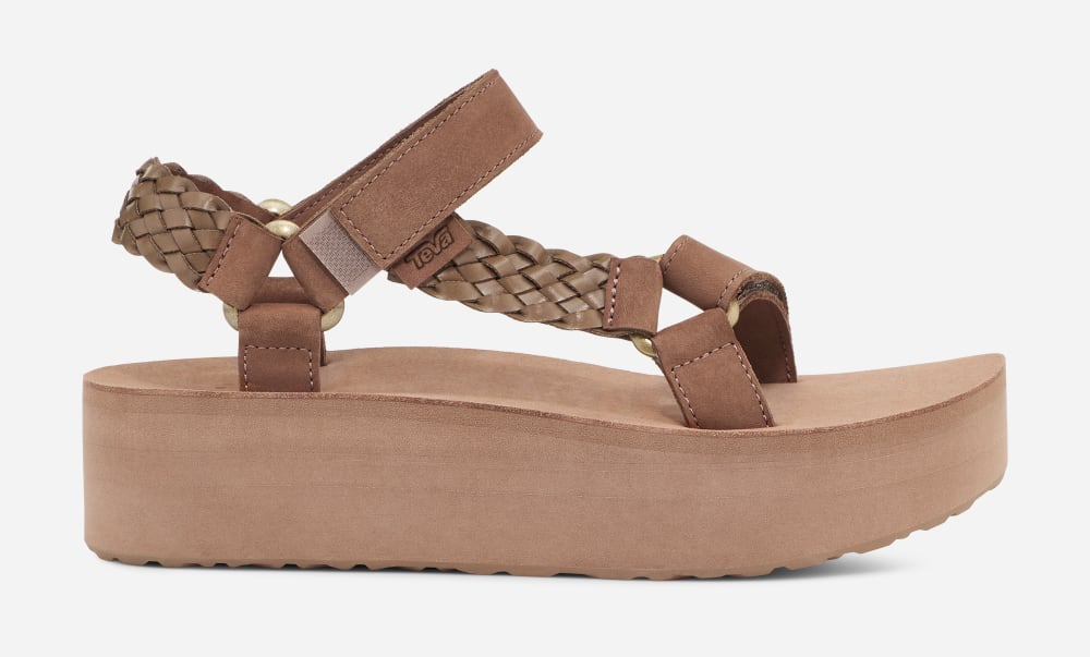 Brown Teva Flatform Universal Interweave Women's Platform Sandals | Ireland-0596