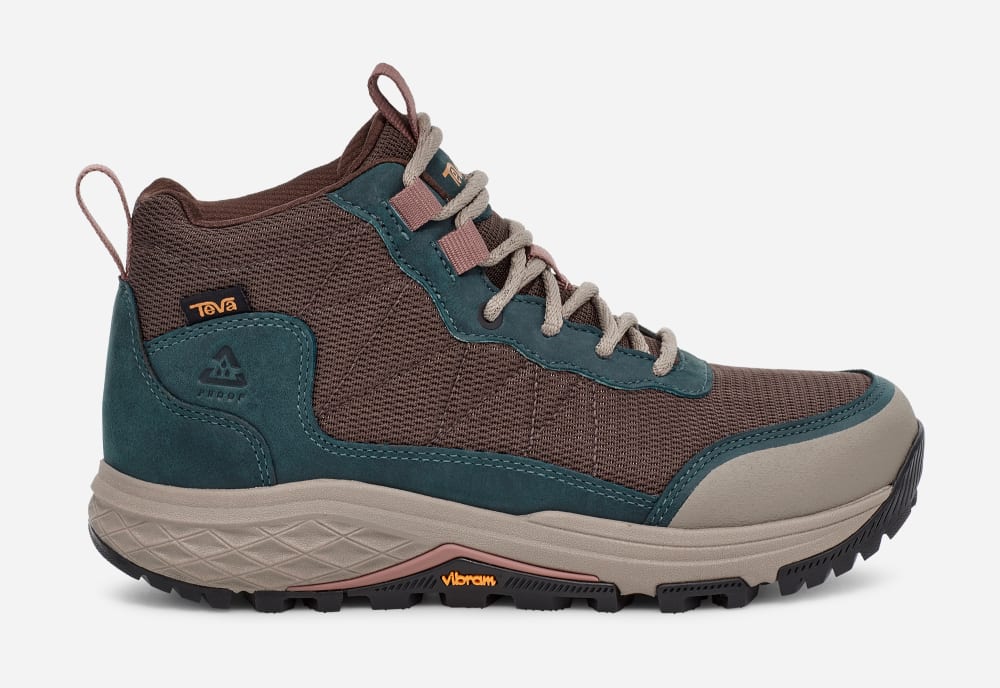 Green / Brown Teva Ridgeview Mid Women's Hiking Boots | Ireland-8437