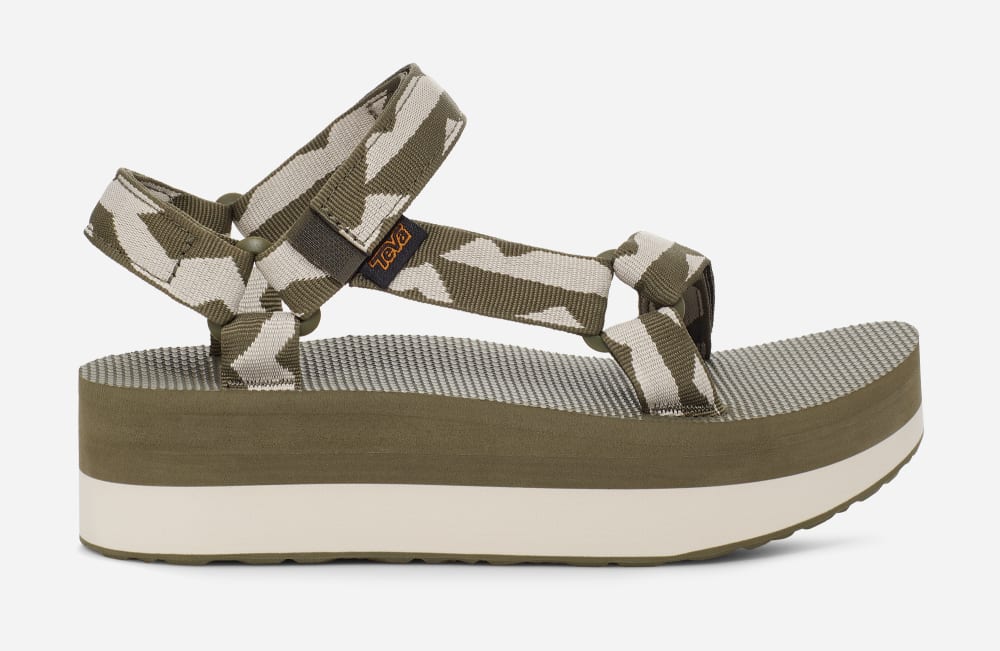 Olive Teva Flatform Universal Men's Platform Sandals | Ireland-9371