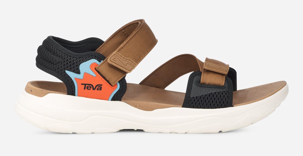 Orange Brown / Black Teva Zymic Men's Sandals | Ireland-7184